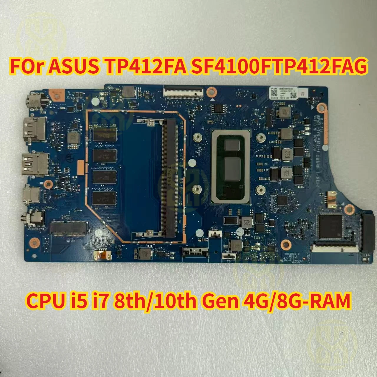 Placa-mãe tp412fa para asus vivobook flip 14 tp412f sf4100f tp412fac, placa-mãe para laptop cpu i5 i7 8th/10th 4gb ram