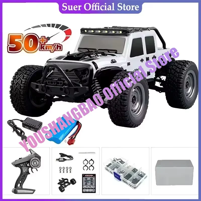 Four-wheel Drive Remote Control Truck with LED Headlights, Waterproof, Fast, 16103, 50 Km/h, 1/16, Adults and Children, 2,4g