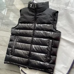 New 2024 Upper lower splicing Autumn Winter Men down vest Hidden hood 95% white goose down Top level version NFC+dust bag