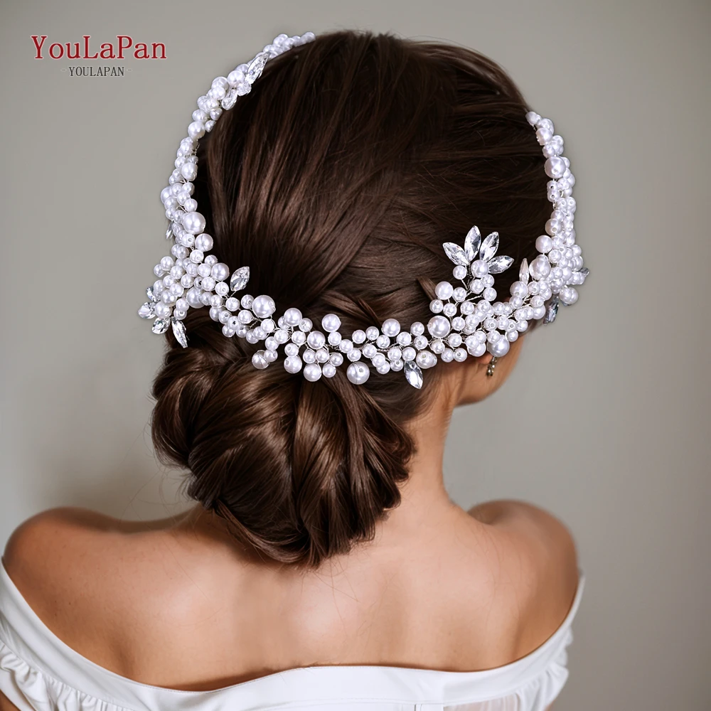 YouLaPan Perle Hochzeit Haarband Strass Tiaras Braut Haar Schmuck Zubehör Mode Frauen Bankett Haar Ornament HP186