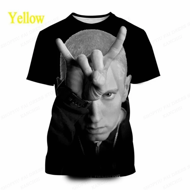 Rapper Eminem 3d Print Tshirt Graphic 3d Print Tshirt Men Fashion T-shirts Kids Tops Tees Unisex Tees Mens Clothing Punk T-shirt