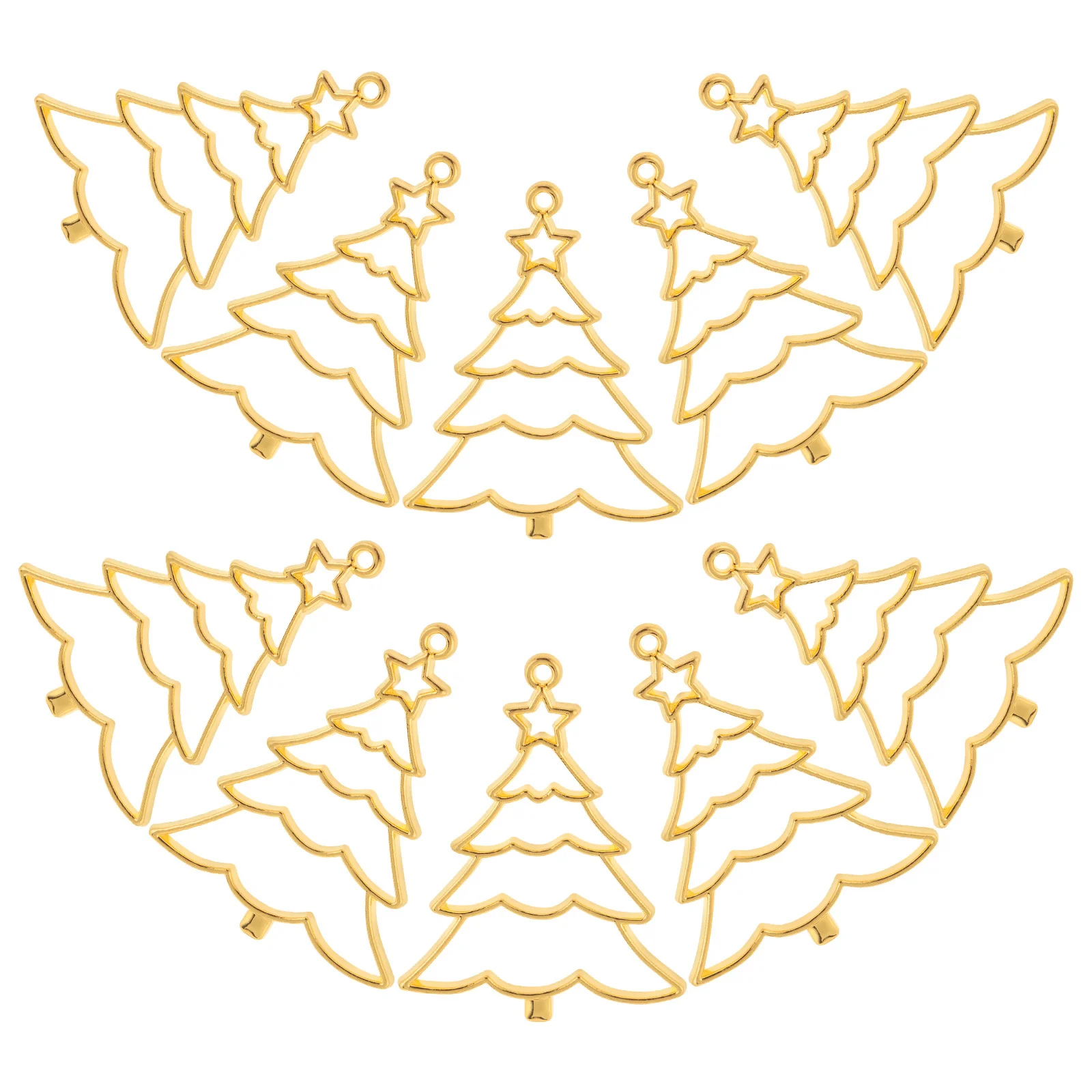 

10pcs Christmas Metal Frame Pendant Diy Jewelry Making Accessories Jewelry Making Accessories Alloy Charms Golden Craft Supplies