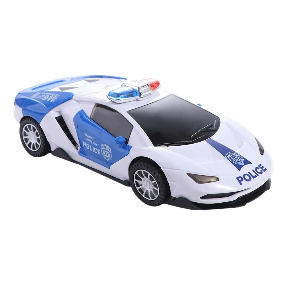 

360 Rotation Electric Police Car Flashing Light LED Light Police Car Toy Music Sound Interesting Electric Toy Car