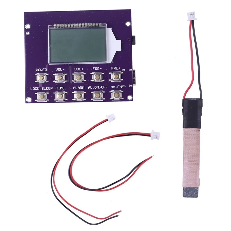 Módulo receptor de Radio inalámbrico FM MW SW DC 3,7 V, reloj con pantalla LED, 87-108Mhz, modulación de frecuencia