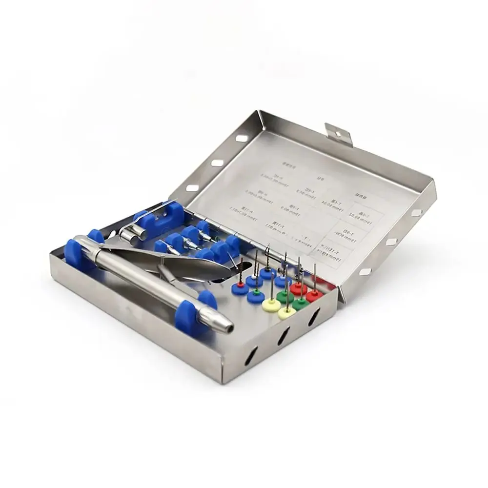 

Dental Endodontic Broken File Removal Kit Microsurgical Root Canal Extractor Set - Ultrasonic Tips & Trephine Burs for Retrieval