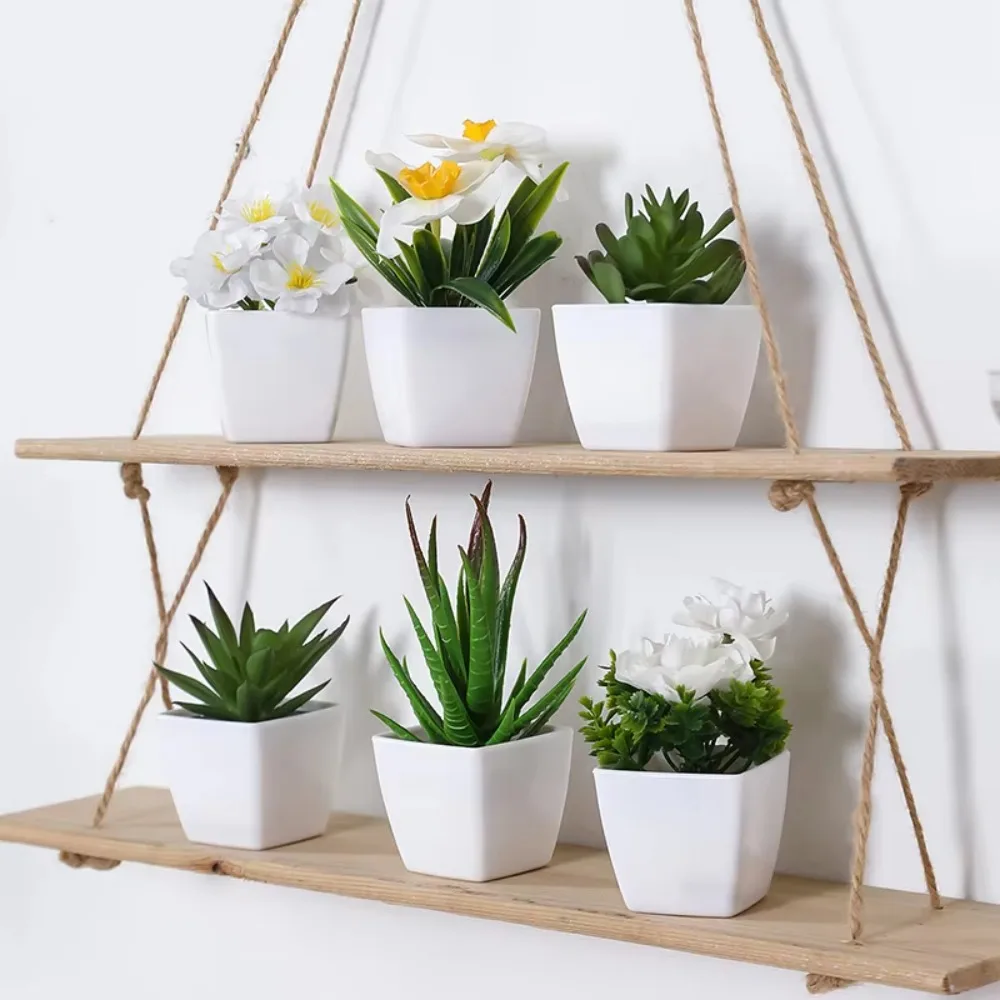 6 Stück, künstliche Pflanzen, kleine Bonsai, DIY-Bastelarbeiten, Dekoration für Schreibtisch, Fensterbrett, Regal, Dekorationsobjekt. – Detail 4