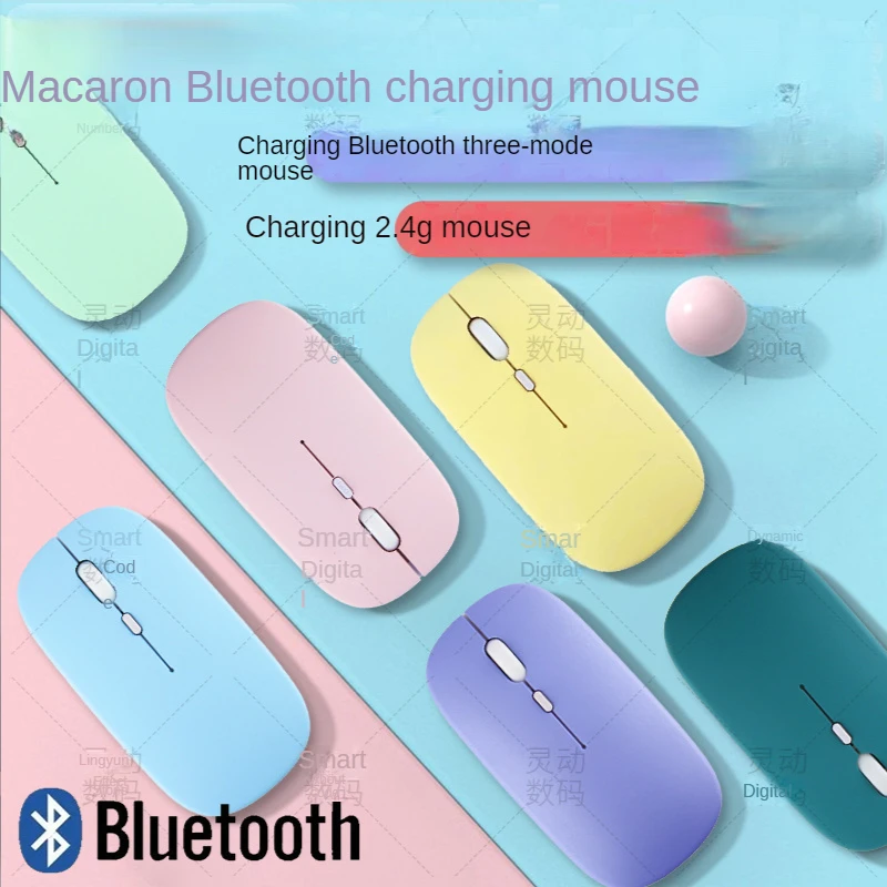 Tablet Phone Computer Bluetooth Wireless Mouse Charging Luminous 2.4G USB Wireless Mouse Portable Mouse