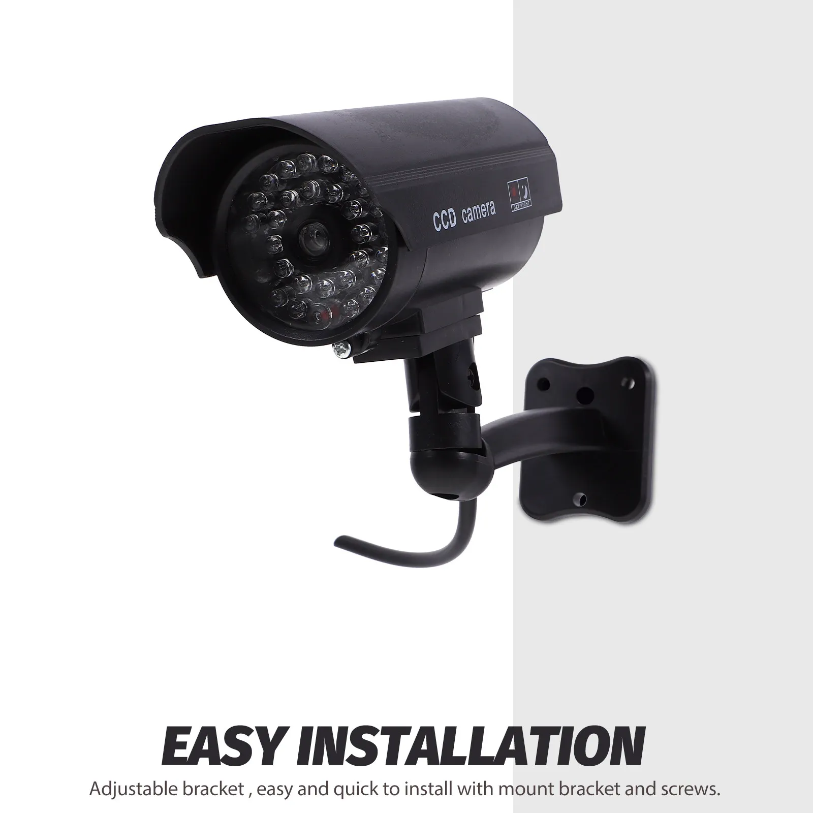 

Муляж камеры видеонаблюдения черный, высокореалистичный, с мигающим светодиодом, для улицы и помещений, водонепроницаемый, для видеонаблюдения