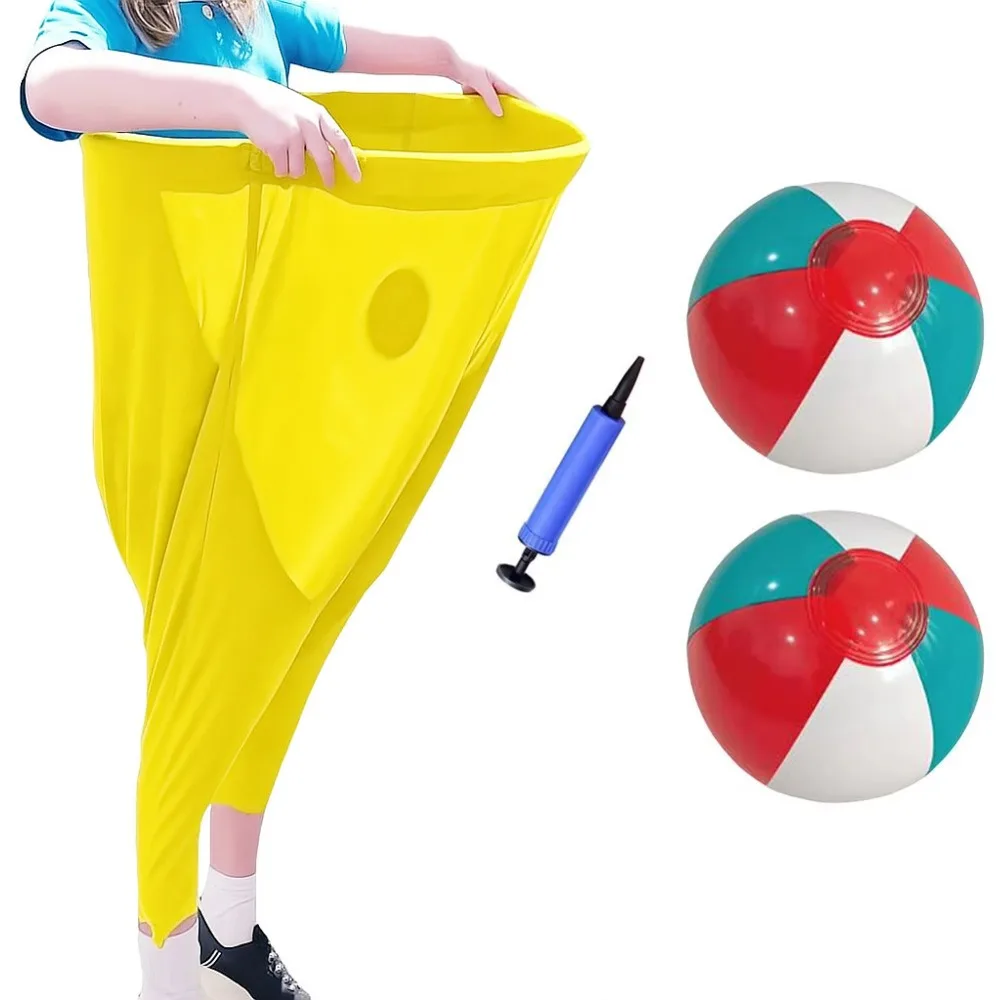 Juego creativo de pantalones de abuela, juego de patio, ejercicio con pelotas hinchables y bomba de aire, juego de lanzamiento para padres e hijos, divertido y suave