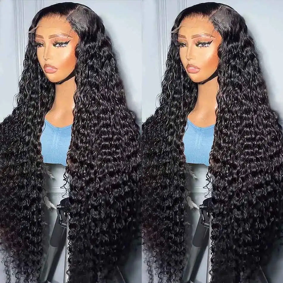 

180% Water Deep Wave 13x6 HD Lace Frontal Wig 100% Human Hair 34 40 Inch Brazilian Curly Lace Front Human Hair Wigs on Sale