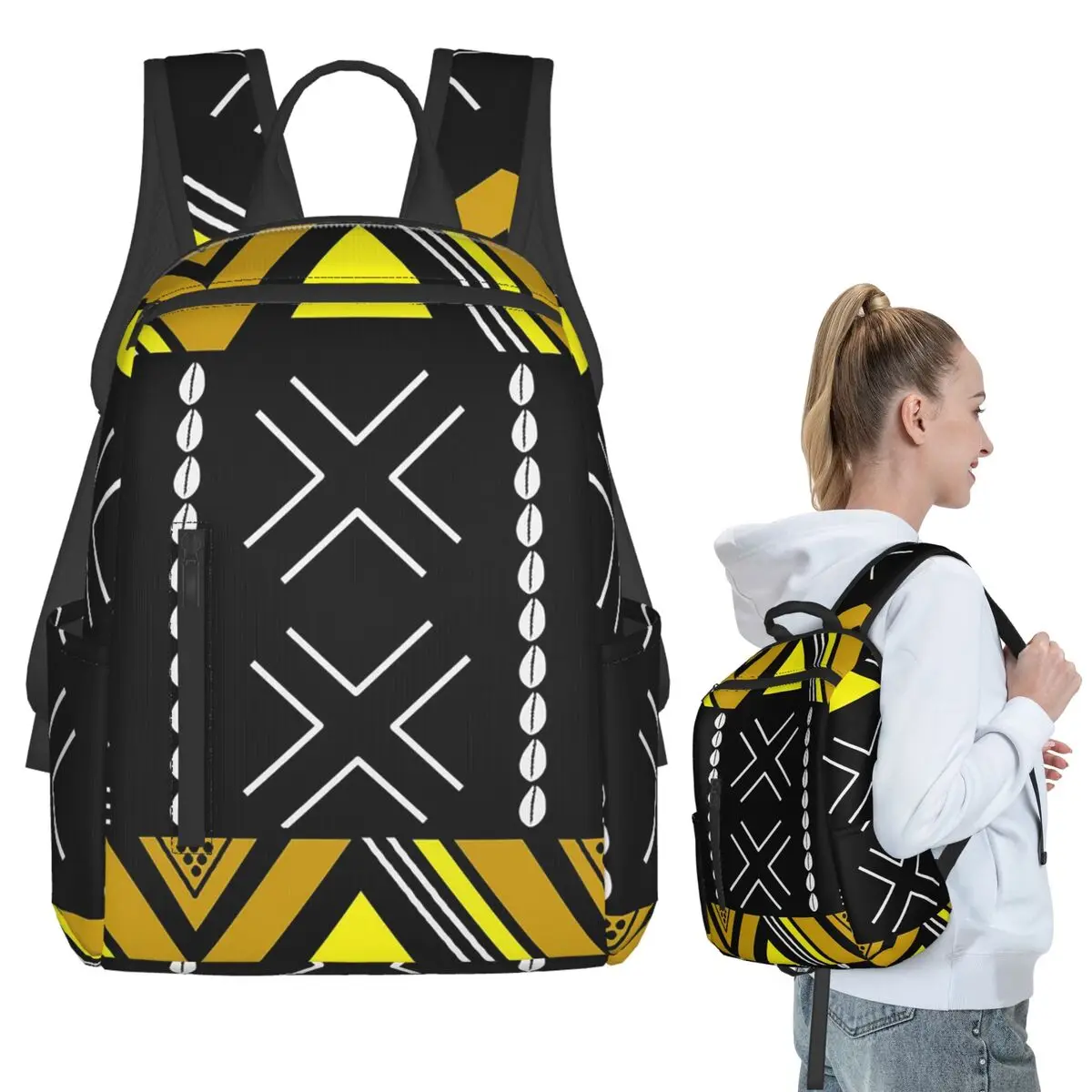 アフリカのボゴランバックパック学生ブックバッグ子供用スクールバッグラップトップショルダーバッグ男性女性用