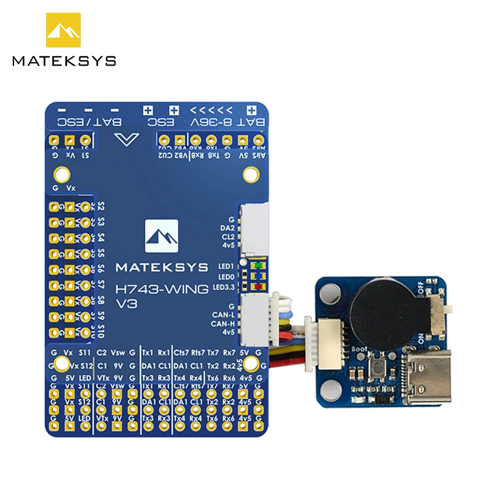 MATEKSYS H743-WING V3 Flight Controller ICM42688P Built-in OSD Baro 3-8S PWM Outputs for RC Multirotor Airplane Fixed-Wing Drone