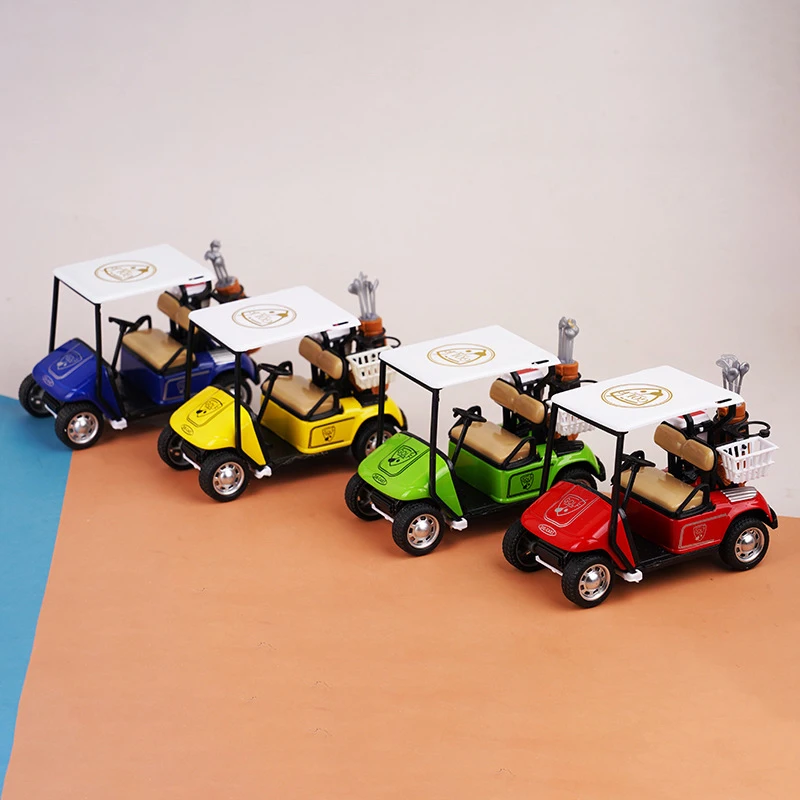 1:12 Dollhouse Miniature Golf Cart Model Alloy Pull-back Car Kids Pretend Play Toys Doll House Accessories