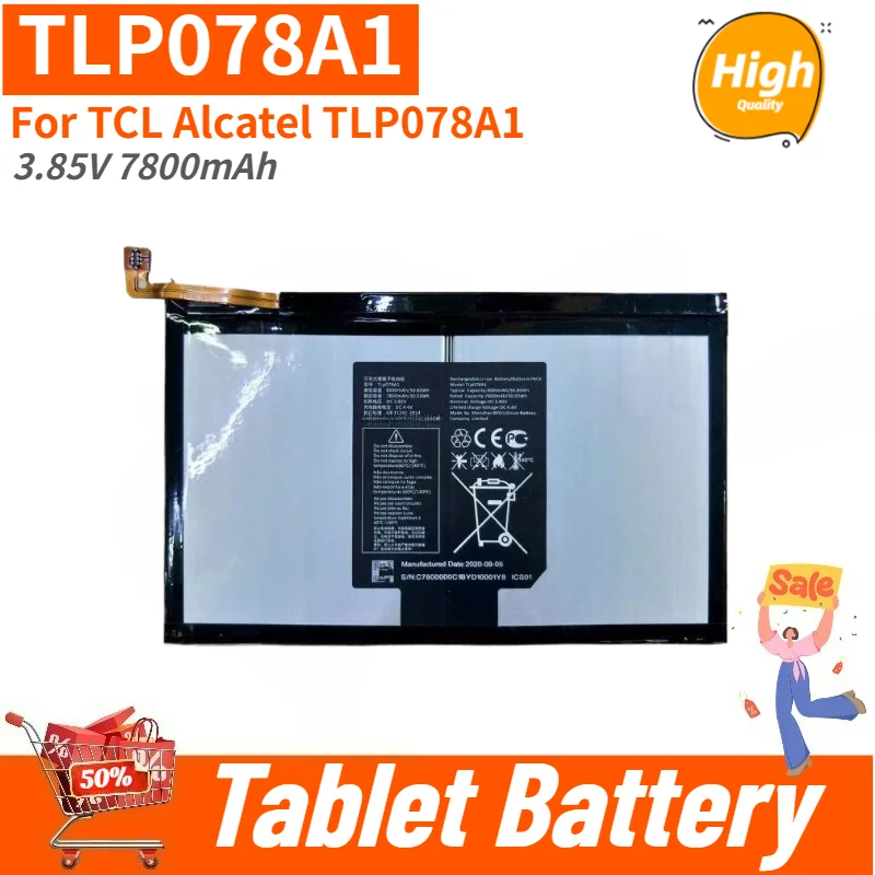 

TLP078A1 High Quality Tablet Battery 3.85V 7800mAh For TCL Alcatel TLP078A1 Brand New Replacement Battery