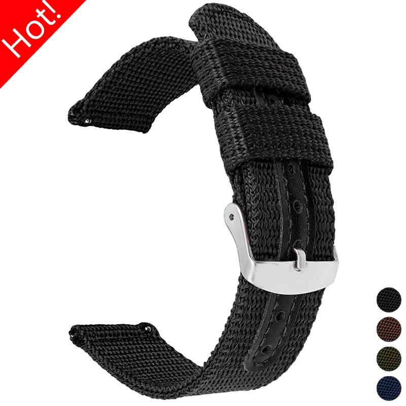 22mm 20mm Braid Strap for Samsung Galaxy Watch 6/5/4 Gear S3 Active 2 6/4Classic Nylon 18/24mm Bracelet for Huawei 4Pro GT3 2e