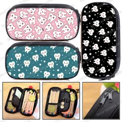 Cartoon Teeth Floss Dentist Pencil Bags Women Cosmetic Case Girl Tooth Small Clutch Bag Kids Pencil Box Children Stationery Bag