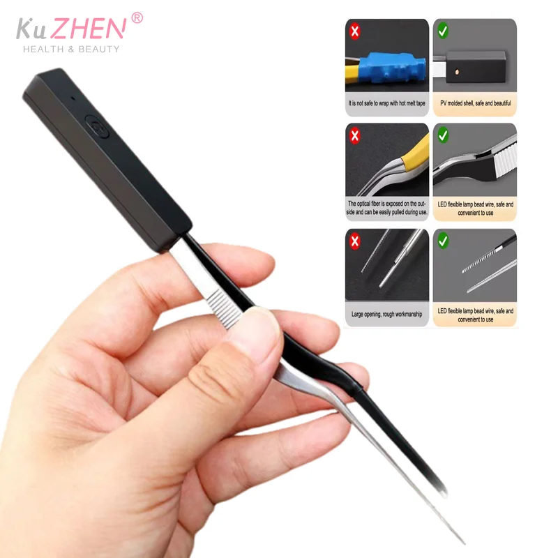 1 قطعة الأطفال الأذن مغرفة مضيئة شمع الأذن الملقط المتقدمة البصرية Cerumen Earpick هوك شحن الأذن كشط برو تنظيف أداة #1