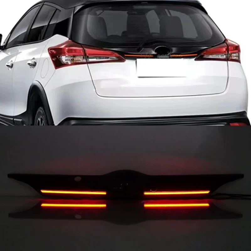 For Toyota Yaris 2017-2023 hatchback convert Through lamp Rear Center Car Light Daytime Running lamp Turn signal