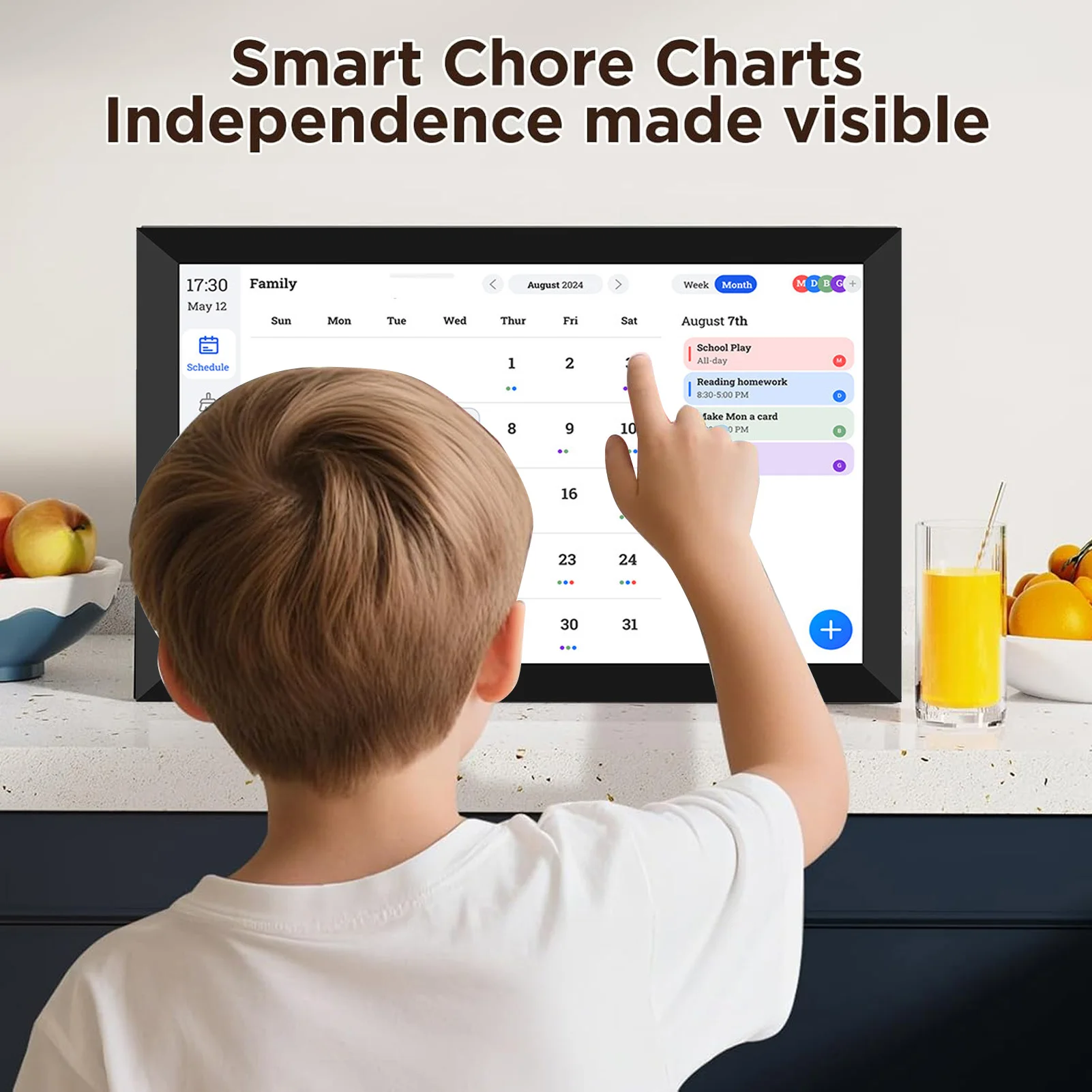 Digital Chore Chart 10.1in Smart Digital Calendar and Planner HD Touchscreen Smart Calendar with Chore Chart for Family