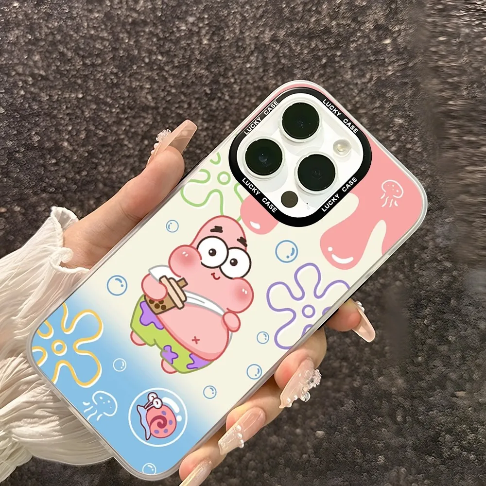 SpongeBob SquarePants Phone Case For IPhone 15 11 14 13 Pro Max 12 X XR XS 8 7 Plus Gradient IMD Funda Clear Matte Cover