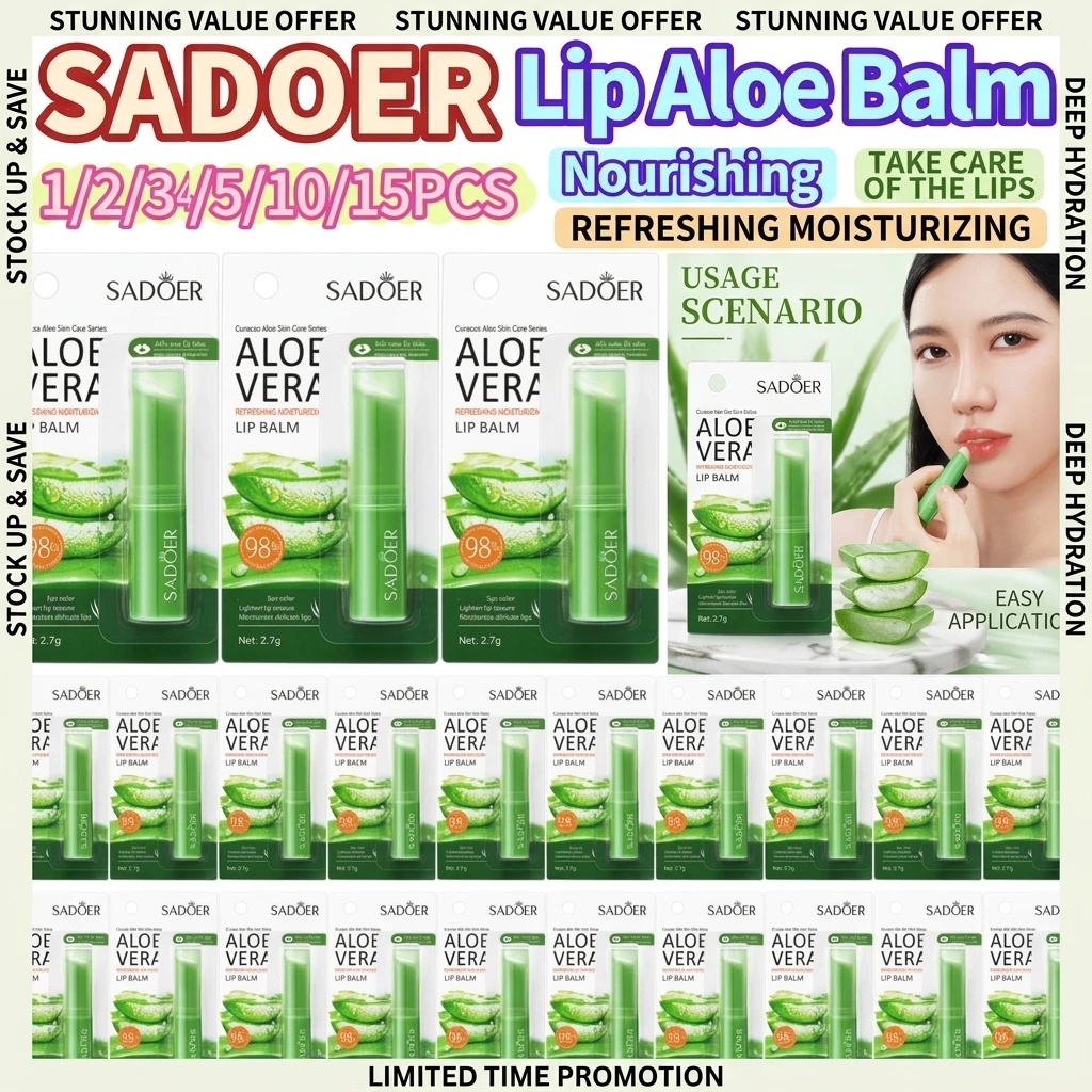 Refreshing Moisturizing Repair Lip Balm Aloe Vera Vitamin Essence Double Protection Moisturizing Hydrating Lipstick Beauty Skin