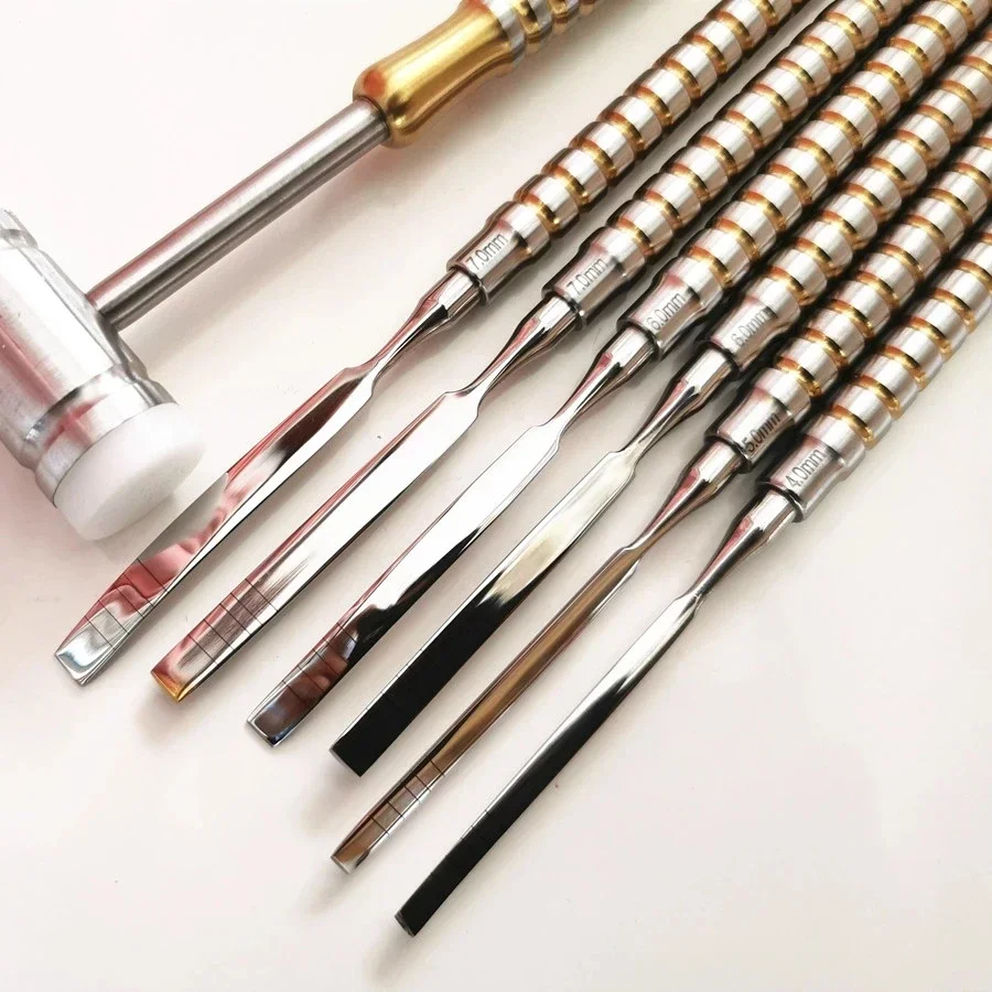 Professionele SET/7PCS Implantaten Instrumenten Tool Rvs Beitel Parodontologieën en Implantaatologieën Bot Beitels