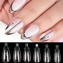 60Pcs Almond Upper Dual Forms Nail Extension System Mold For Poly Nail Gel Clear Full Cover False Nail Tips with Scale