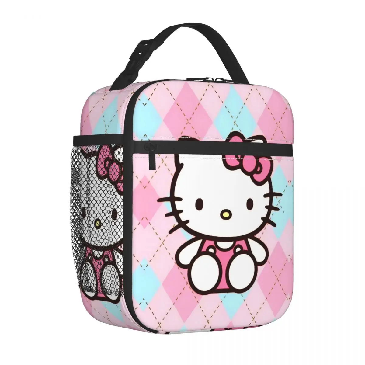 

Hello Kitty Plaid Pattern Insulated Lunch Bags Leakproof Lunch Container Thermal Bag Lunch Box Tote Office Picnic Men Women
