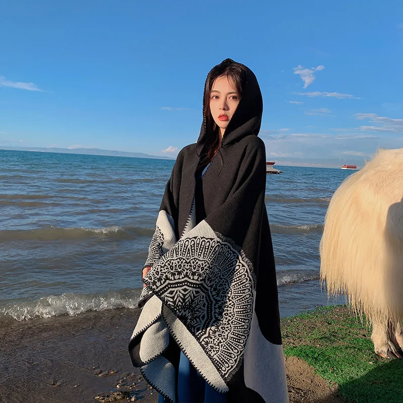 Women's Scarf Spring Autumn Office Air Conditioned Room Large Pashmina Shawl Versatile Fake Cashmere Warm Winter Long Neck Warme