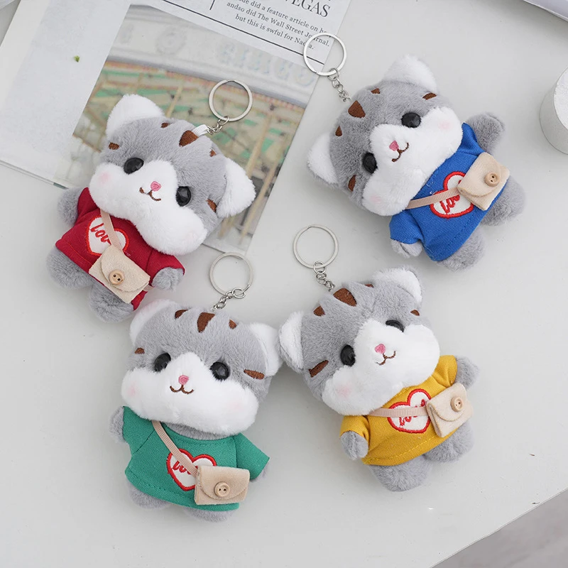 2023 New Cartoon Anime Cat Plush Keychain Pendant Doll Cute Stuffed Plush Toys Children Backpack Charm Kids Girls Birthday Gift