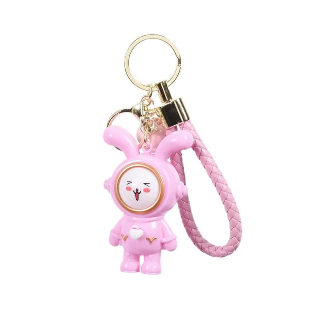 Fashion Funny Finger-guessing Game Keychain Heart Cartoon Face-changing Keyring Button Creative Rabbit Pendant Unisex