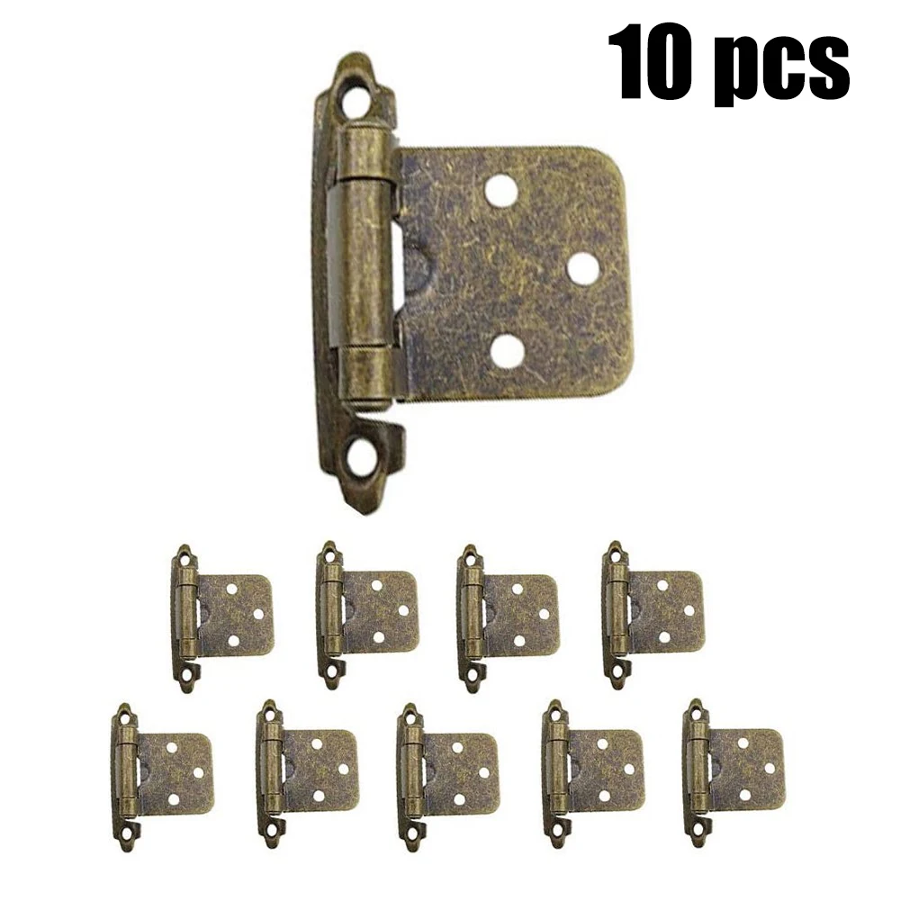 10pcs Cold-rolled Steel Self Closing Overlay Flush Cabinet Hinge Heavy Duty Door Cupboard Hinges 7x4x3cm For Furniture Doors