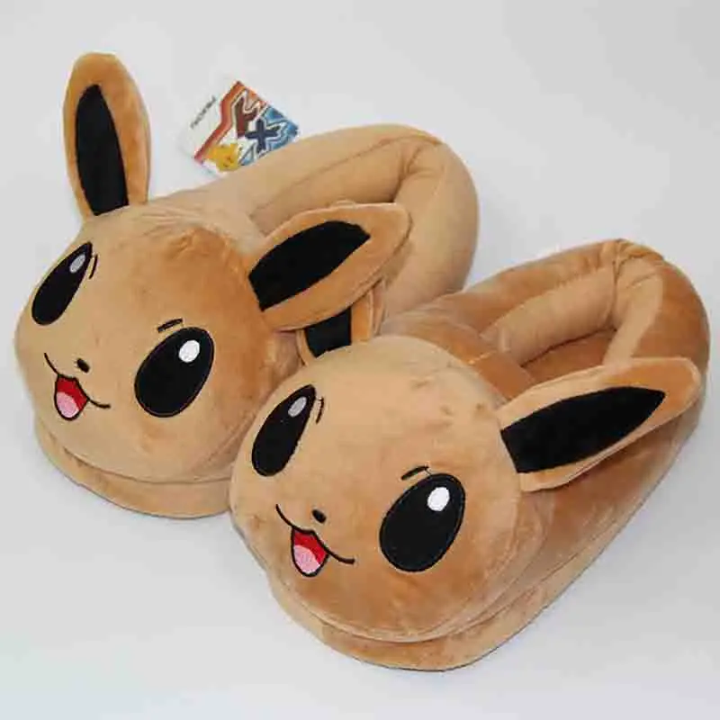 Anime Pokemon Pikachu Snorlax Eevee Vaporeon Umbreon Kawaii Plush Soft Toys Adult Children Warm Slippers Home Indoor Slippers