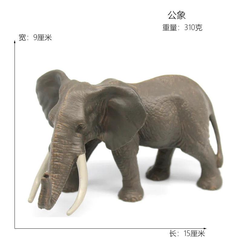 Simulated Wild Animals Model Realistic Plastic Animal Action Figure for Animal Collection (Elephant Family)