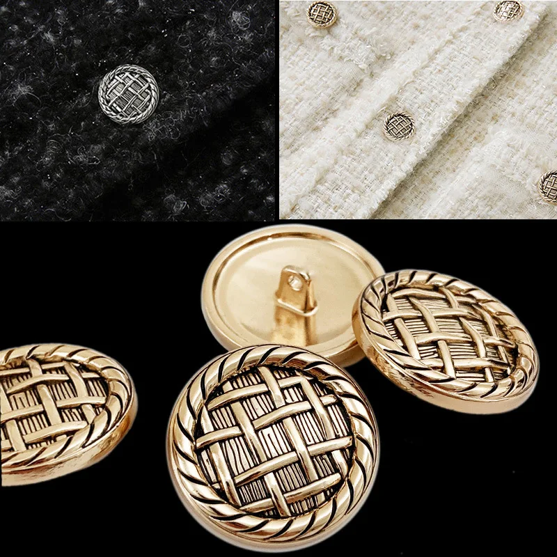 12Pcs 18-25mm Metal circular crochet design button suit coat woolen windbreaker women's top button sweater accessories N108