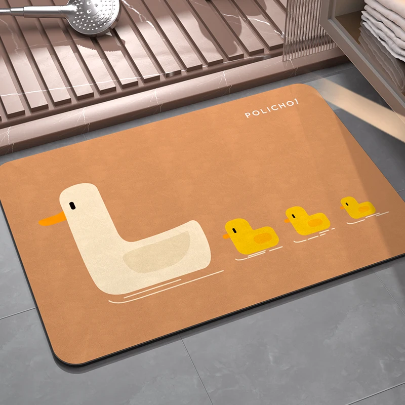 

Anime Duck Bath Mat Cute Anti-slip Bathroom Mats Floor Foot Mat Room Rugs Toilet Carpet Entrance Doormat Shower Pad Washable