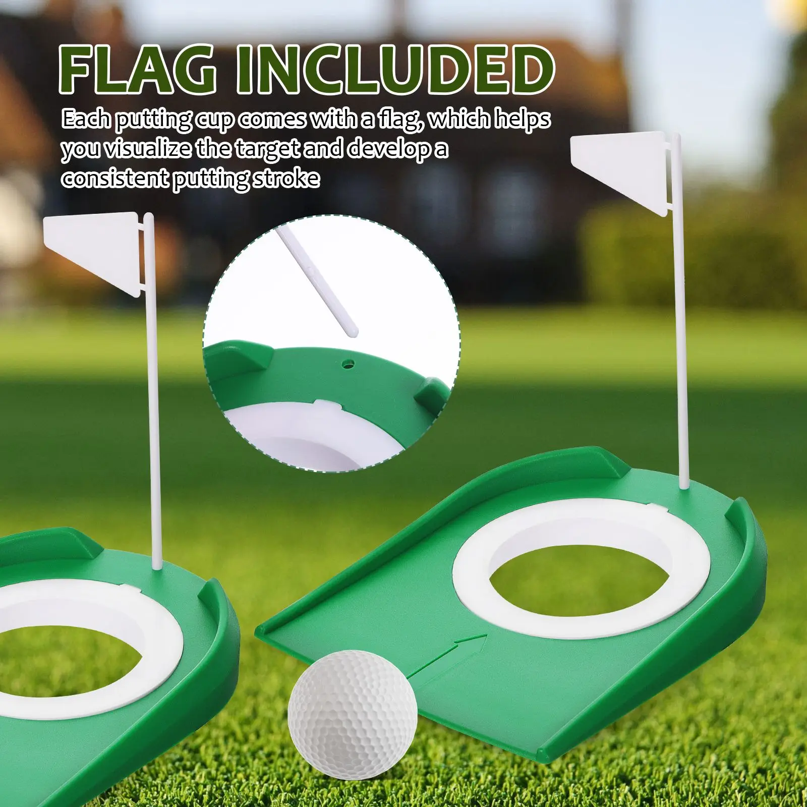 2 Pcs Golf Putting Disc Cup Indoor Punch Hole Putter Abs Portable Green Exerciser