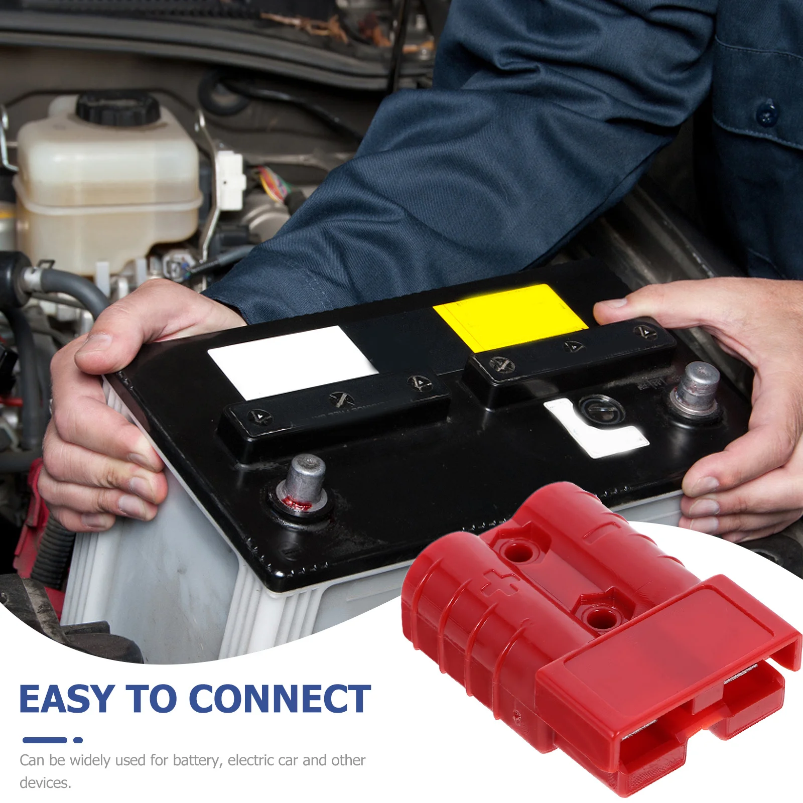 4Pcs 50A 600V 빠른 연결 전원 커넥터 전기 자동차 트레일러 원격 고전류용 빨간색 플라스틱 터미널