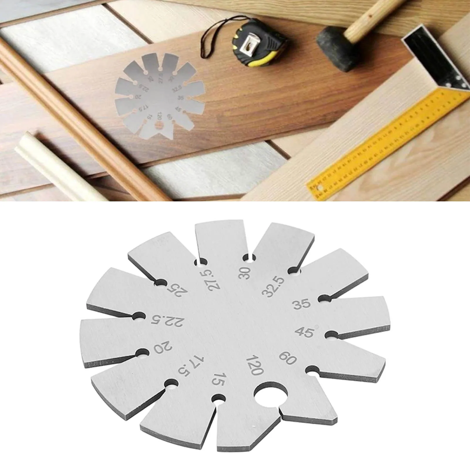 Bevel Angle Gauge Compact Size Plastic Storage Box 70mm Circular Scratch Resistance Knife Bevel Gauge for Edges Measuring