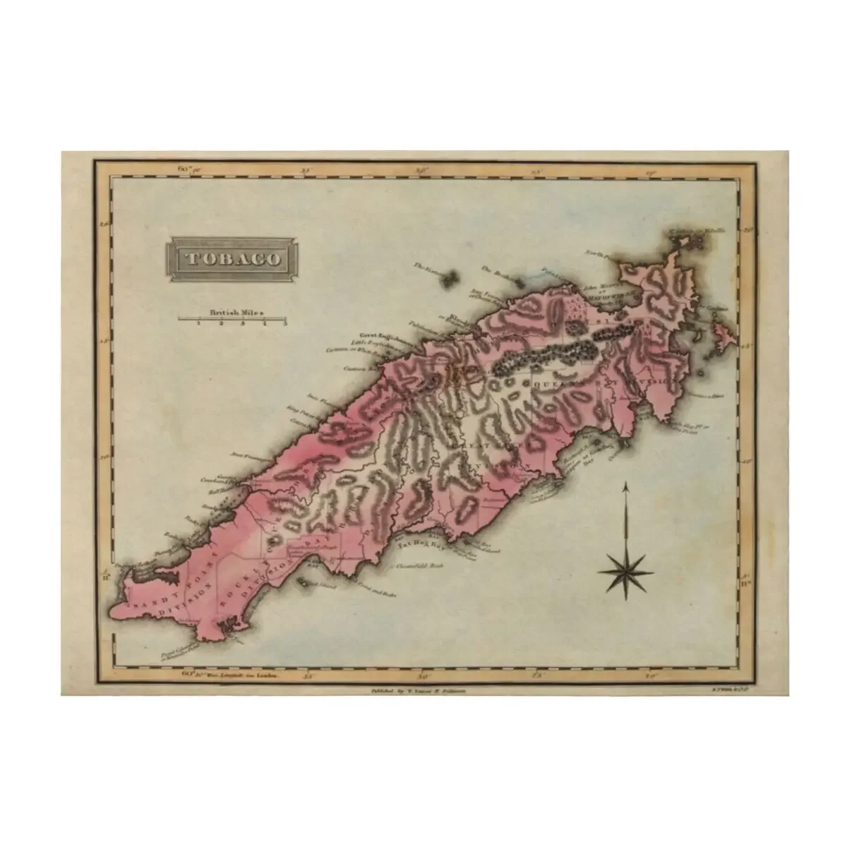 

Vintage Tobago Island Map (1823) Throw Blanket Baby for sofa Hairys Furrys Blankets