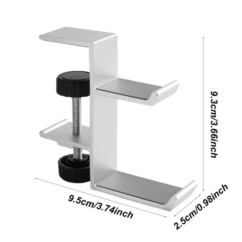 شماعة سماعة الرأس تحت المكتب، حامل خطاف سماعة الرأس موفر للمساحة، حامل متعدد الوظائف لسماعات الرأس، حامل شماعات تحت خطاف مشبك المكتب