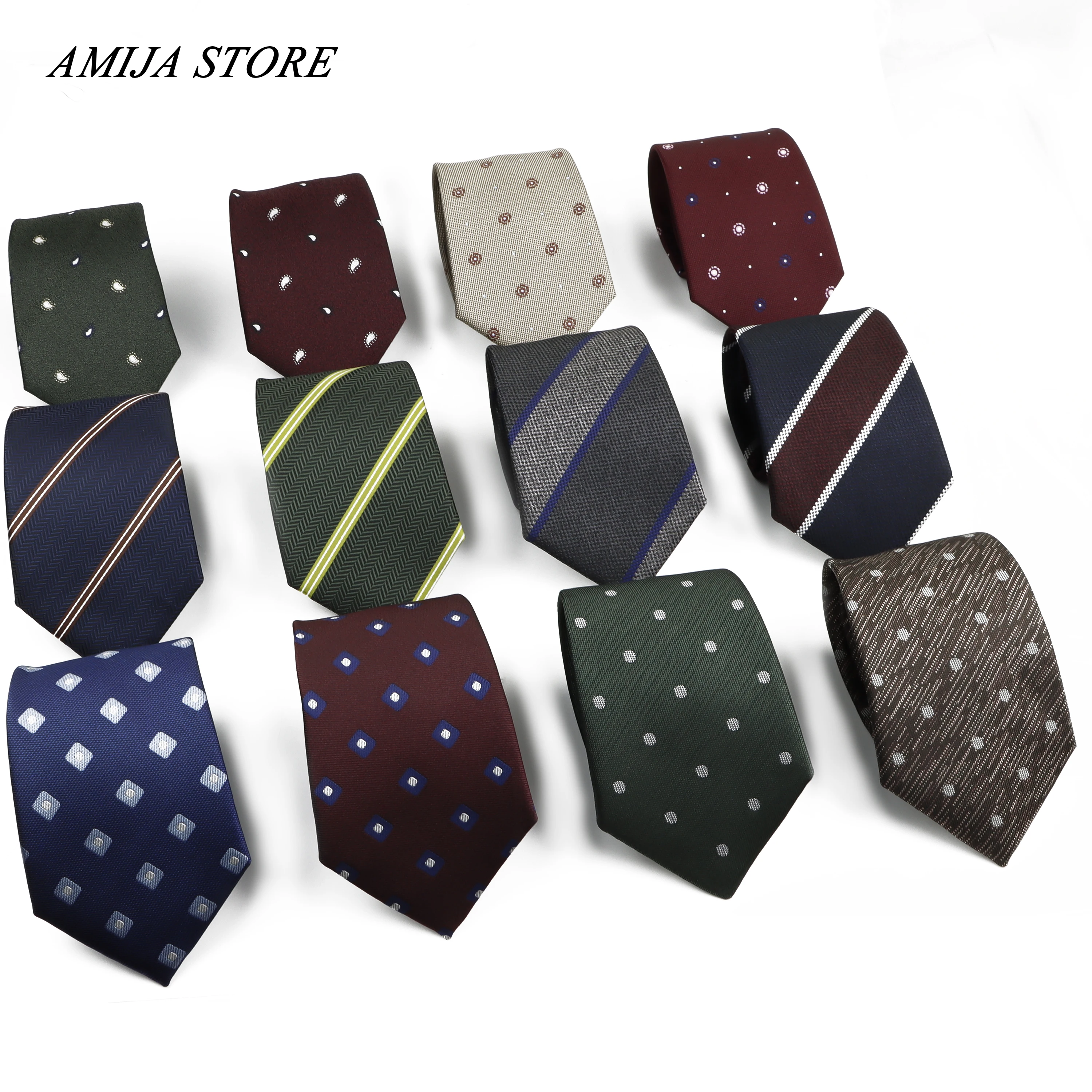 

26 Styles New 8cm Tie For Man Tie Luxury Striped Dot Flower Office Business Neck Tie Suit Cravat Wedding Party Necktie Men Gift