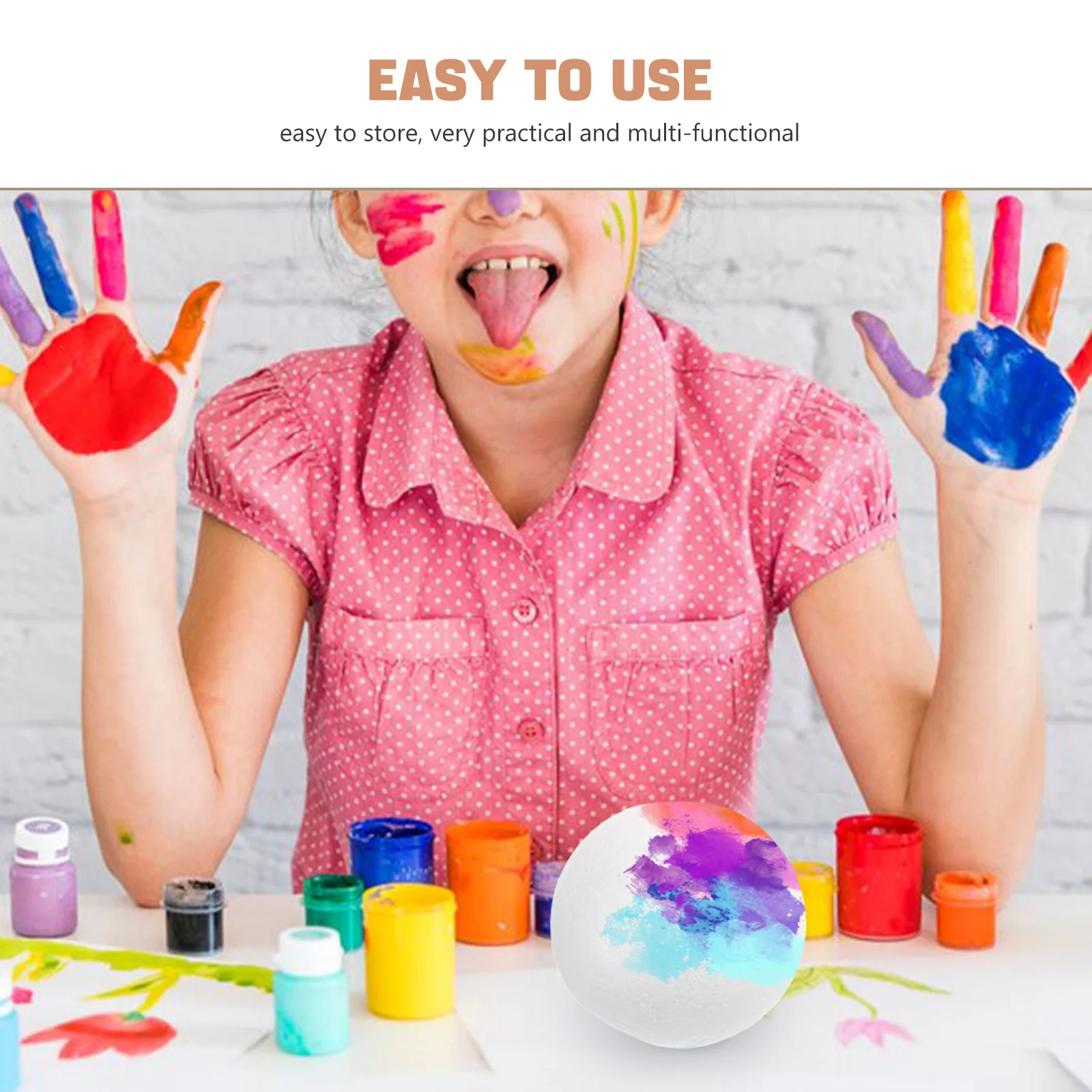 12 قطعة كرات رغوة الأبيض السلس الستايروفوم المجالات Diy بها بنفسك اللوحة الحرفية الاطفال المشاريع الفنية زينة عيد الميلاد لوازم الحرفية #4