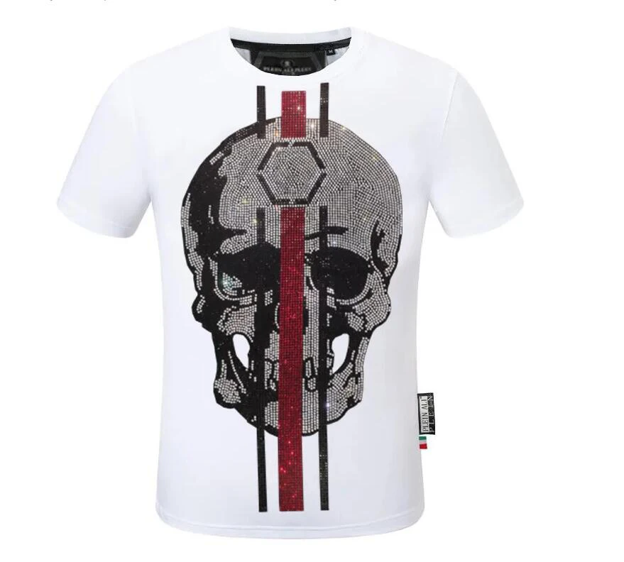 Hot sale Men  Designer Rhinestone  tshirt New High Quality Fashion Casual Man  tshirt