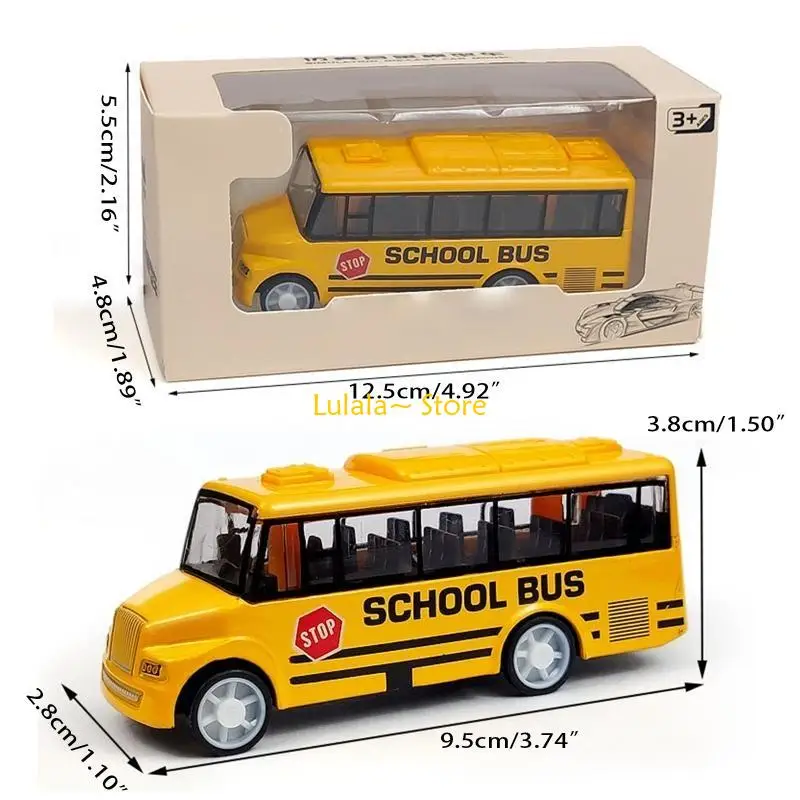 Y4QA simuleert prachtige body model schoolbusspeelgoed met pull-back die cast school buk-actie voor meer dan 3 jaar oude