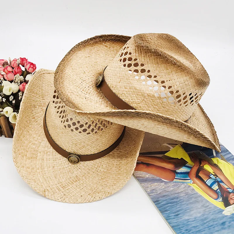 Product Fashion Raffia Spray Paint Cowboy Hat Straw Hat Japanese And Korean Straw Hat Powerful Manufacturers Seamless