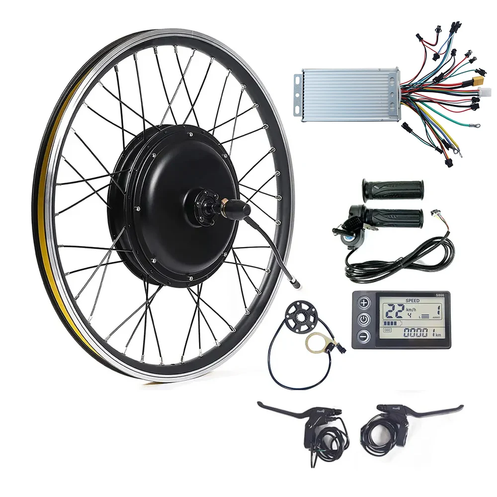 20 26 27.5 28 Inch 48V 52V 60V 1000W 1500W Front Rear Hub Motor Ebike Electric E Bicycle Conversion Kit