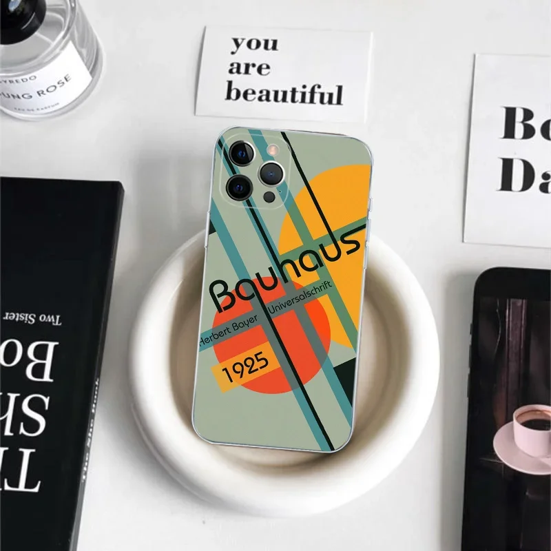Geometric Bauhaus Art Phone Case For iPhone 16 15 14 13 12 11 Pro Max Mini X XS SE 7 8 Plus 16E Shockproof Non-Slip Cover Fundas
