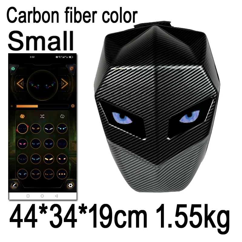 Motorrugzak 14 inch laptop harde schaal APP-bediening LED-licht Waterdichte rijtas DIY EYE Mochila Regendicht