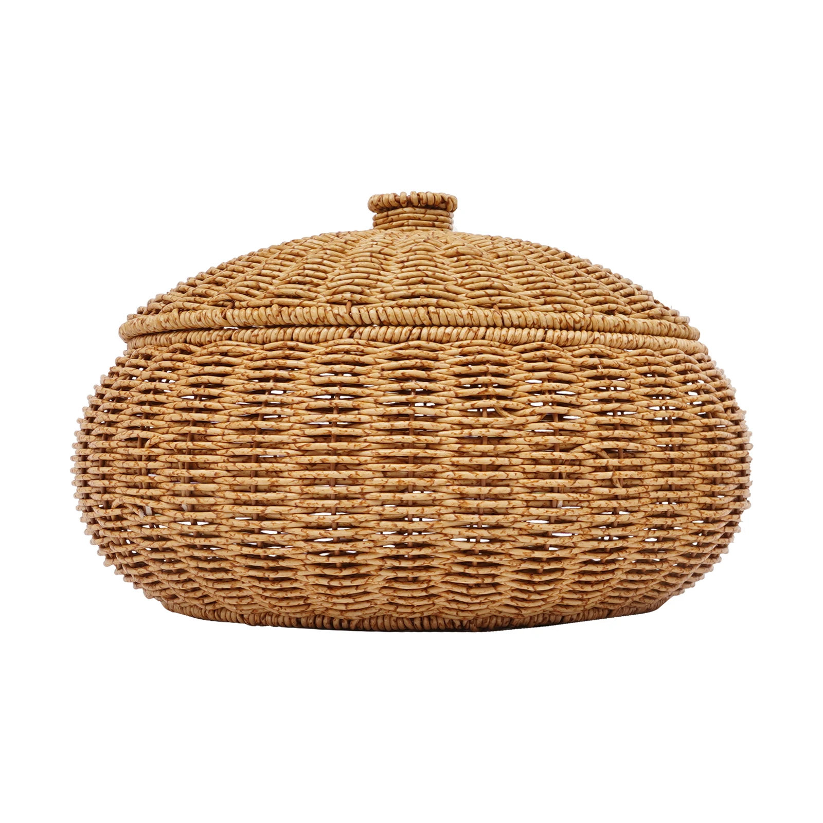 

﻿ 2 шт. корзины для хранения ручной работы с крышками, пластиковый органайзер для фруктов и закусок из ротанга, деревенский стиль для дома, кухни, гостиной